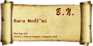 Bara Noémi névjegykártya