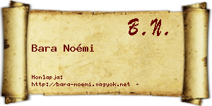 Bara Noémi névjegykártya